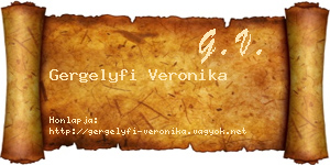 Gergelyfi Veronika névjegykártya